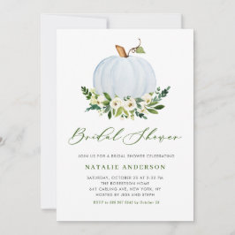 Brautparty Wassercolor Blue Pumpkin Floral Fall Einladung