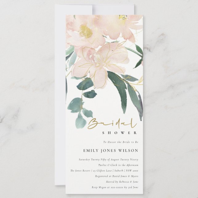 BRAUTPARTY WASSERFARBE EINLADUNG (Vorderseite)