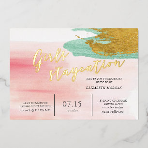 Brautparty Wasserfarbe Folieneinladung