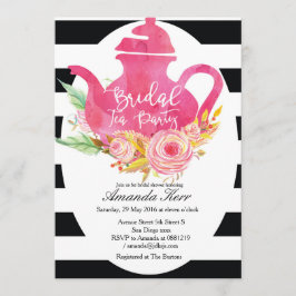 Brautparty Wasserfarbe Tee Party Einladung