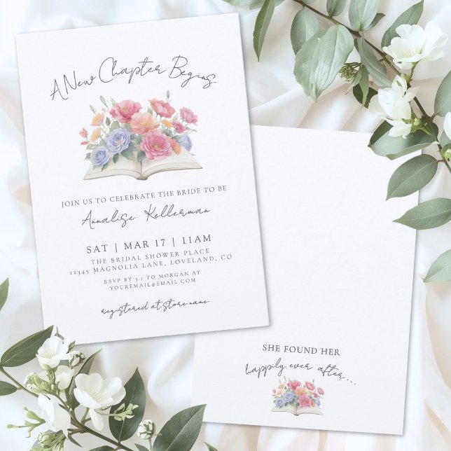 Brautparty Wasserfarben buchen Einladung (Book Watercolor Floral Bridal Shower Invitation)
