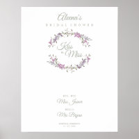 Brautparty Wasserfarbene Blume Garland - Lila