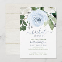 Brautparty Watercolor Bouquet Dusty Blue