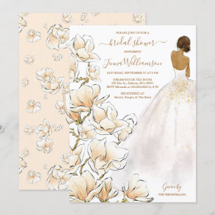 Brautparty Watercolor Bride Magnolia Einladung