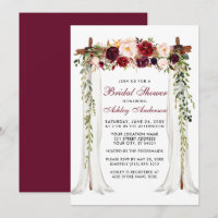 Brautparty Watercolor Burgundy Blumenkanopie