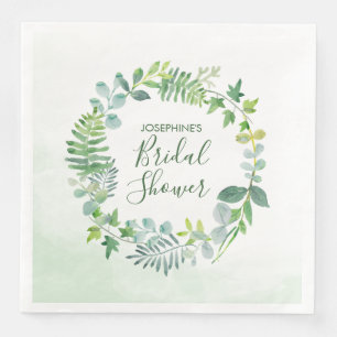 Brautparty "Watercolor Greenerity Wreath" Serviette