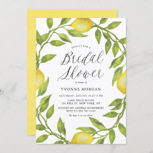 Brautparty Watercolor Lemon Greenerity Einladung
