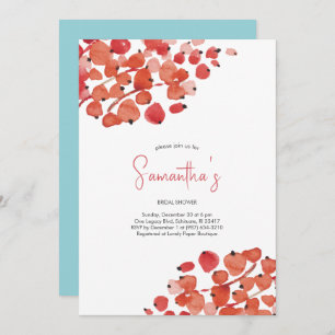Brautparty Watercolor Red Berries Feiertagsparty Einladung