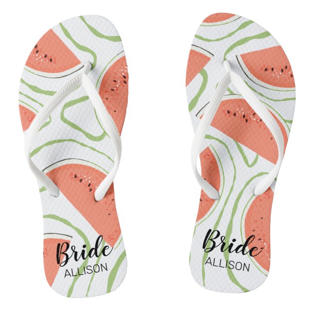 Brautparty Watermelon Flip Flops (Fußbett)