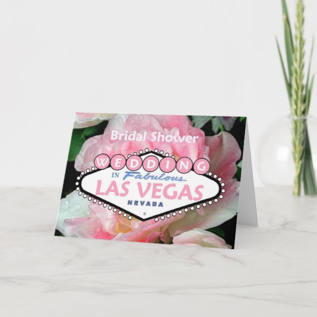Brautparty WEDD IN Las Vegas Card Blume 4 Einladung (Vorderseite)