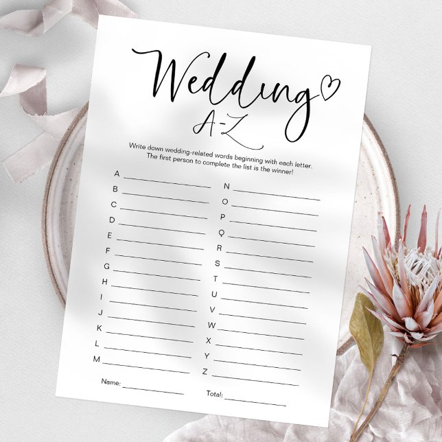 Brautparty Wedding A-Z Game Einladung (Von Creator hochgeladen)