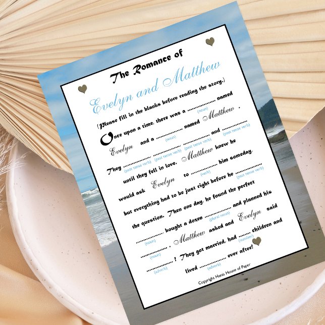 Brautparty Wedding Libs Game - Beach (Von Creator hochgeladen)