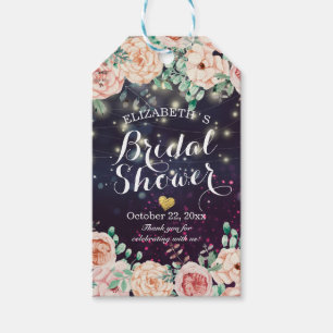 Brautparty Wedding Modern Floral Lila Sparkle Geschenkanhänger