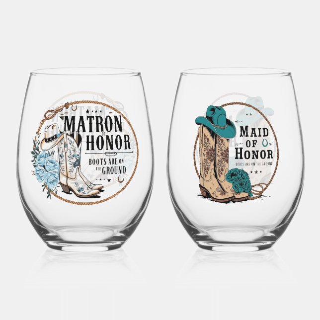 Brautparty Weinglas Ohne Stiel (Vorderseite)