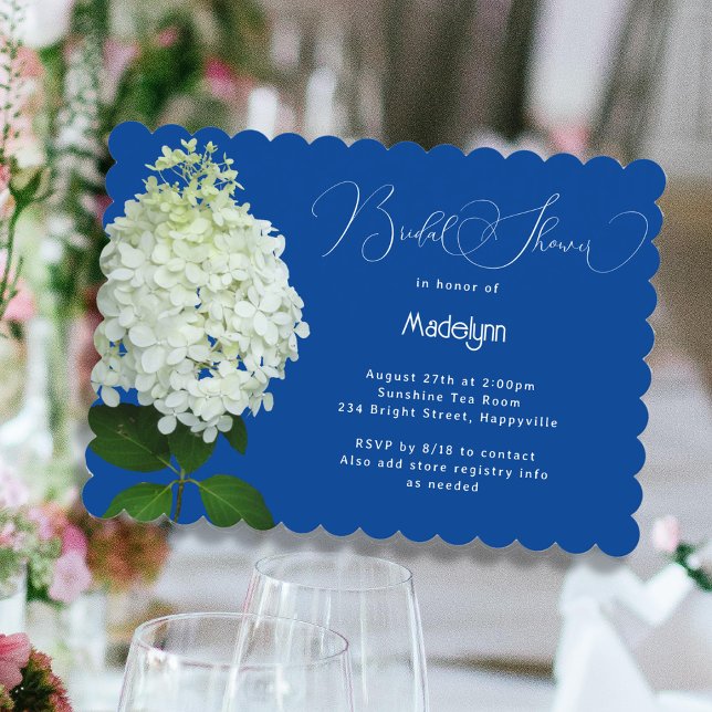Brautparty Weiße Hydrangea Einladung (Von Creator hochgeladen)