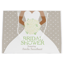 Brautparty Weißes Hochzeitskleid Rosen Große Geschenktüte