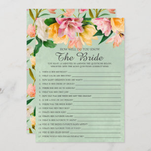 Brautparty, wie gut Sie das Bride-Spiel kennen Einladung