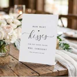 Brautparty Wie viele Kisses Game Elegant Einfach Sockelschild