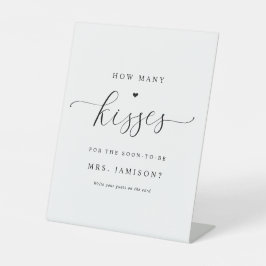 Brautparty Wie viele Kisses Game Elegant Einfach Sockelschild