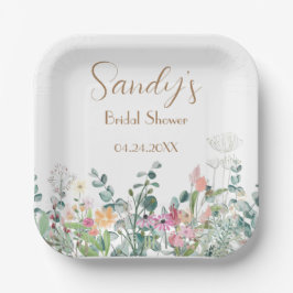 Brautparty Wildblume Boho Blumenpapierplatte Pappteller