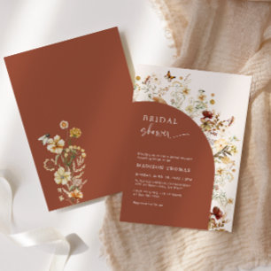 Brautparty Wildblume Terracotta auf dem Monte Tama Einladung