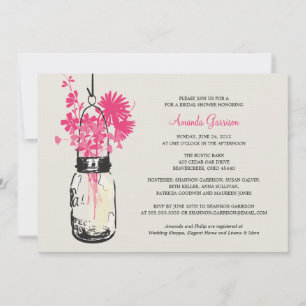 Brautparty Wildblumen & Mason Jar Einladung