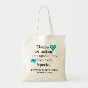 Brautparty, Willkommens-/Dank-Geschenk-Tasche AQUA Tragetasche