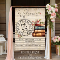 Brautparty-Willkommensgruß mit Vintage-Blumenbüche