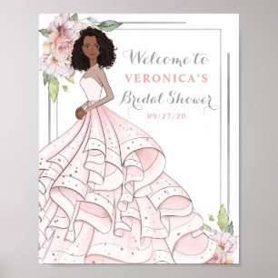 Brautparty-Willkommensschild 'Blingy Glamour Bride Poster