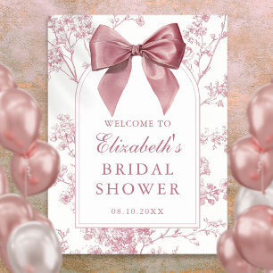 Brautparty Willkommensschild mit Vintage-Rosa-Schl Poster