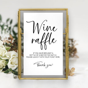 Brautparty Wine Raffle Game Sign Poster