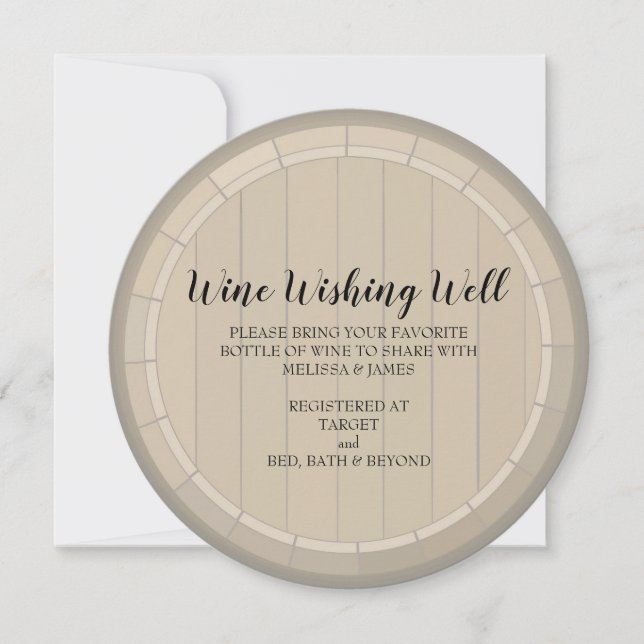 Brautparty Wine Wishing Well Circle Card Einladung (Vorderseite)