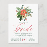 Brautparty | Winter Christmas Bouquet Postcard