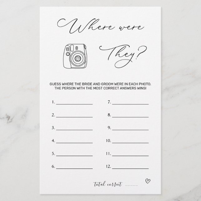 Brautparty, wo sie waren briefpapier (Vorderseite)