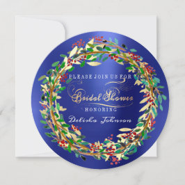 Brautparty Woodland Cobalt Blumengrün Einladung