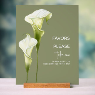 Brautparty Zarte Calla-Lilien | Acrylschild