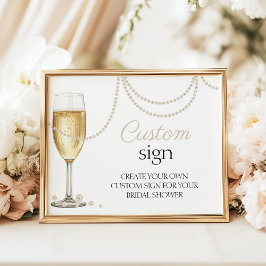 Brautparty-Zeichen für Zollspeere Prosecco Poster