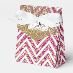 Brautparty Zickzack gestreifter Jewel Glitzer Gefa Geschenkschachtel