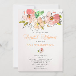 Brautparty zur Eindämmung der Wasserfarben Einladung