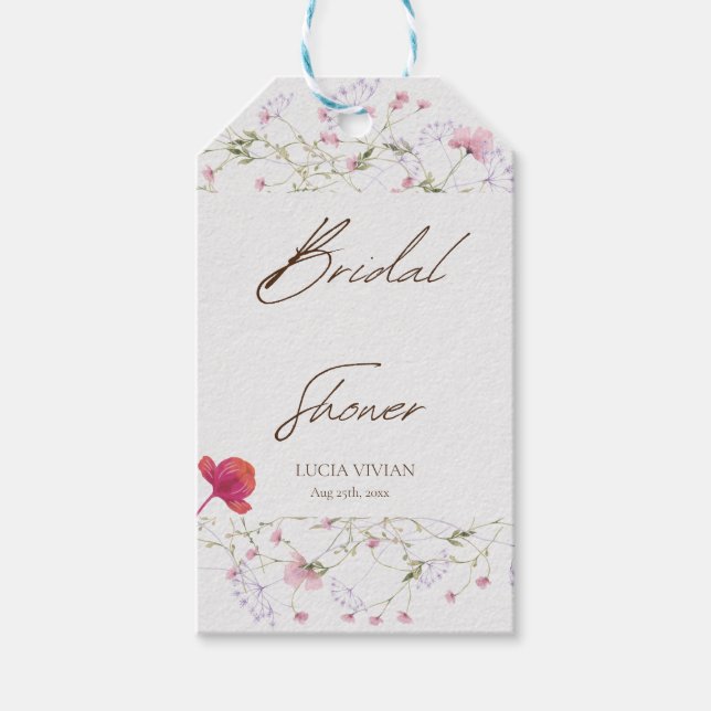 Brautparty zur Wildblume von Aquarellen Vielen Dan Geschenkanhänger (Vorderseite)