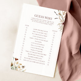 Brautparty zur Wildblume von Aquarellen: Wer spiel