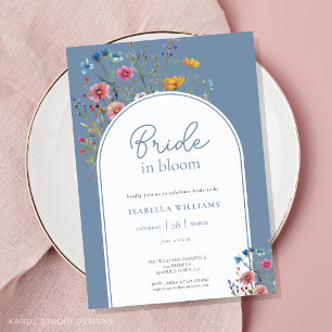 Brautparty zur Wildblume von Aquarellfarben Einladung