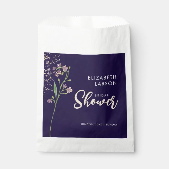 Brautparty zur Wildblume von Goldfolie Geschenktütchen (Vorderseite)