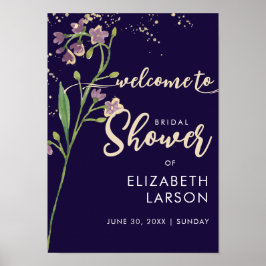 Brautparty zur Wildblume von Goldfolie Poster