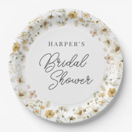 Brautparty zur Wildblume von Wasserfarben Pappteller