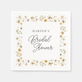 Brautparty zur Wildblume von Wasserfarben Serviette