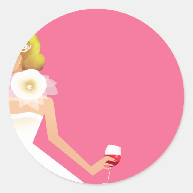 Brautpartyeinladungsaufkleber Runder Aufkleber (Vorderseite)