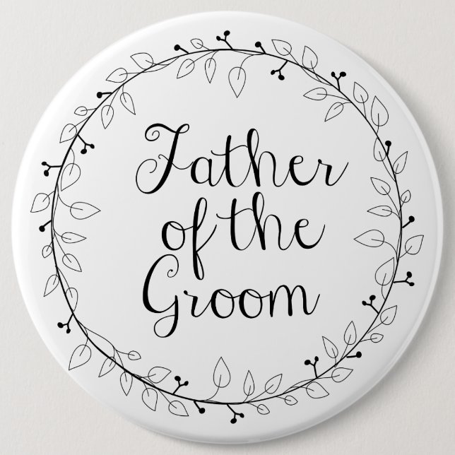 Brautpartynamensumbauten - Vater des Bräutigams Button (Vorderseite)