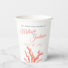 Brautpavillon für Korallenorange Pappbecher