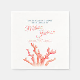 Brautpavillon für Korallenorange Serviette